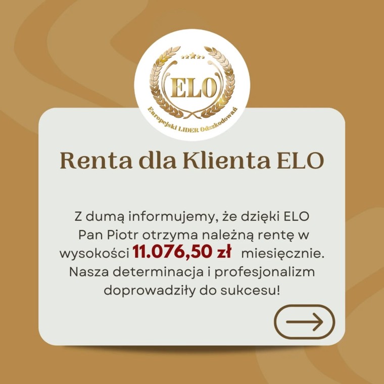 Dokument sprawy - Renta ponad 11 000 zł miesięcznie dla klienta ELO